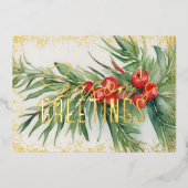 エバーグリーンレッドベリーシーズンのご挨拶 箔シーズンカード (正面)