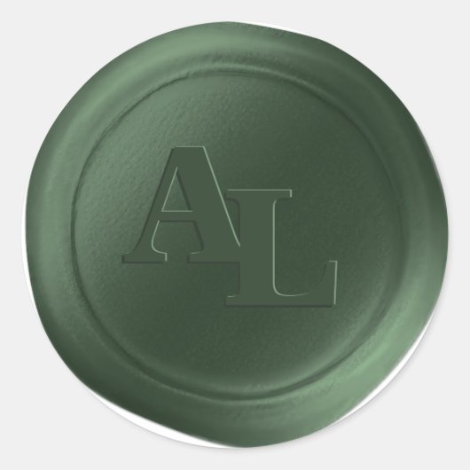 エバーグリーンワックスシールモノグラム結婚式用シール ラウンドシール (正面)