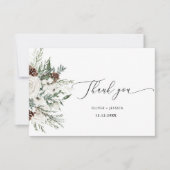エバーグリーン冬エレガントなウェディング感謝していユーザ カード (正面)