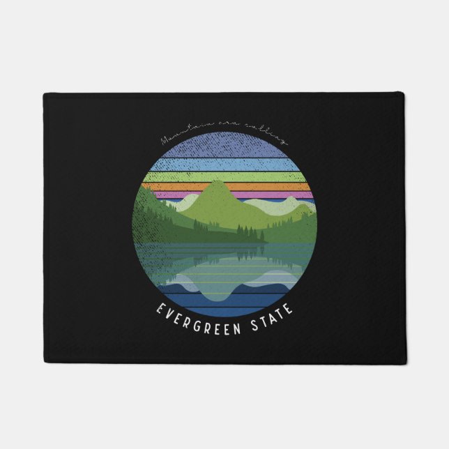 エバーグリーン州形式 ドアマット (正面)