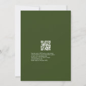 エバーグリーン松の木のウィンターワンダーランドの結婚式QRコード 招待状 (裏面)