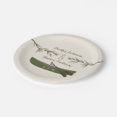 エバーグリーン枝+カヌー結婚ズ ペーパープレート (アングル)