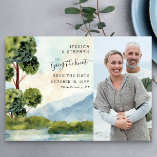 エバーグリーン湖の水の色の写真の日付を保存 セーブザデート