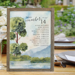 エバーグリーン湖 水彩画 卓上席次表