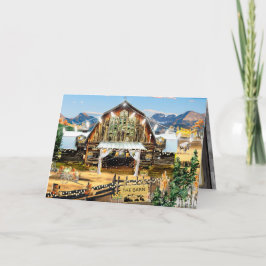 エバーグリーン秋の収穫納屋感謝カード 5"x7" サンキューカード
