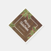 エバーグリーン素朴とベリーのメリークリスマス スタンダードカクテルナプキン (角)