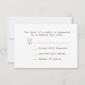 エバーグリーン結婚ブランチPlaidのR.S.V.P. 出欠カード (裏面)