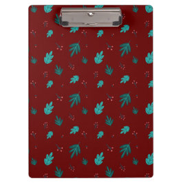 エバーグリーン葉ツリーズ&レッドホリーベリー クリップボード