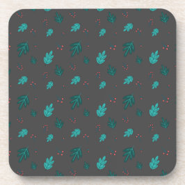 エバーグリーン葉ツリーズ&レッドホリーベリー コースター