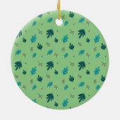 エバーグリーン葉ツリーズ&レッドホリーベリー セラミックオーナメント (裏面)