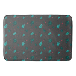 エバーグリーン葉ツリーズ&レッドホリーベリー バスマット