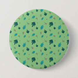 エバーグリーン葉ツリーズ&レッドホリーベリー 缶バッジ