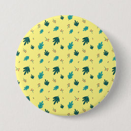 エバーグリーン葉ツリーズ&レッドホリーベリー 缶バッジ