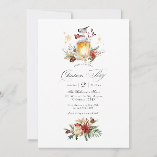 エバーグリーン – ウィンタータイドウッドランドクリスマスパーティー 招待状 (正面)