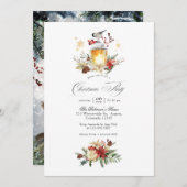 エバーグリーン – ウィンタータイドウッドランドクリスマスパーティー 招待状 (正面/裏面)