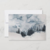 エバーグリーン – ウィンタータイドウッドランド結婚クリスマス 出欠カード (裏面)