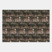 エバーグリーン&オーナメントクリスマスラッピング紙 ラッピングペーパーシート (正面)