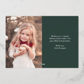 エバーグリーン | クリスマス応援2枚の写真金ゴールド 箔シーズンカード (裏面)