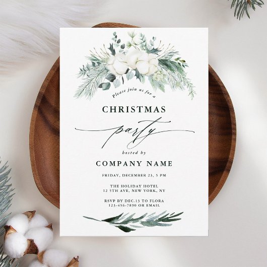 エバーグリーン&コットンフラワーウィンタークリスマスパーティー 招待状