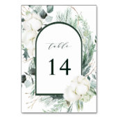 エバーグリーン&コットンフラワーエレガントな結婚式 テーブルナンバー (正面)