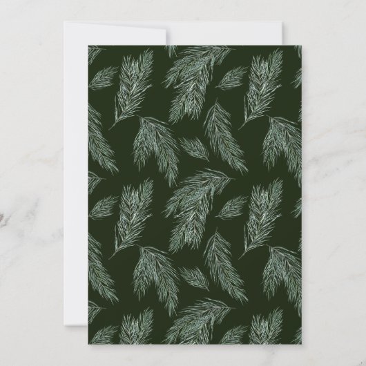 エバーグリーン&コットンフラワーブーケカップルシャワー 招待状 (裏面)