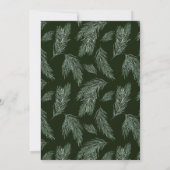 エバーグリーン&コットンフラワーブーケブライダルシャワー 招待状 (裏面)