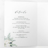 エバーグリーン&コットンフラワーブーケ結婚ーズ 三つ折り招待状 (内部最初)