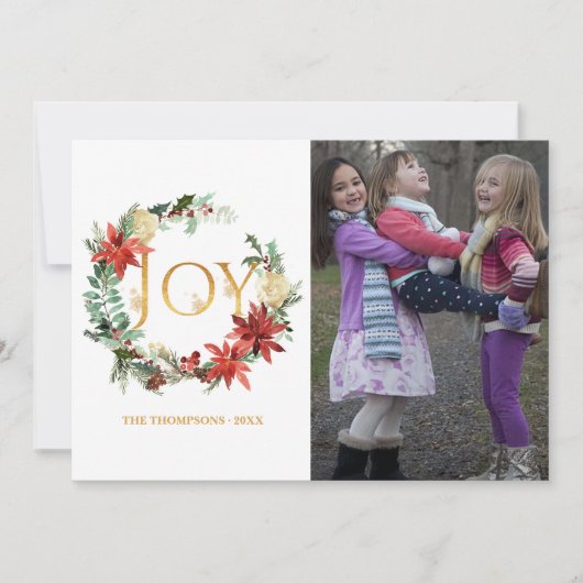 エバーグリーン – Wintertide Woodlandクリスマスフォト シーズンカード (正面)