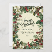 エバーグリー素朴ベリークリスマス シーズンカード (正面)