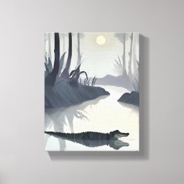 エバーグレーズアリゲーター | 国立公園水彩画 キャンバスプリント