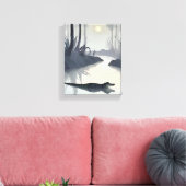 エバーグレーズアリゲーター | 国立公園水彩画 キャンバスプリント (インサイチュ (リビング))