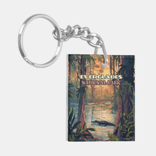 エバーグレーズナショナルパークアリゲータースワンプフロリダ キーホルダー (正面左)