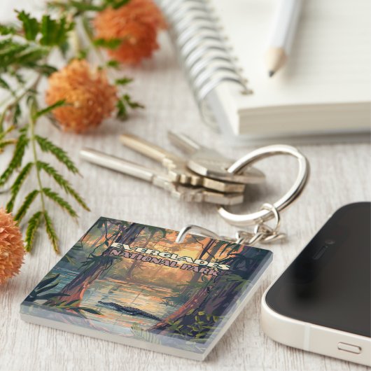 エバーグレーズナショナルパークアリゲータースワンプフロリダ キーホルダー (正面右)