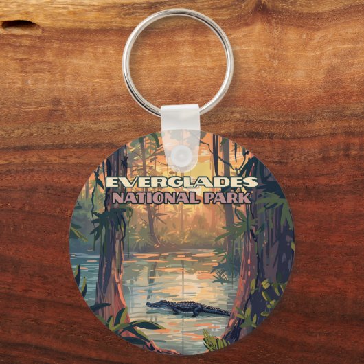 エバーグレーズナショナルパークアリゲータースワンプフロリダ キーホルダー (裏面)