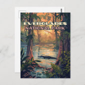 エバーグレーズナショナルパークアリゲータースワンプフロリダ ポストカード (正面/裏面)