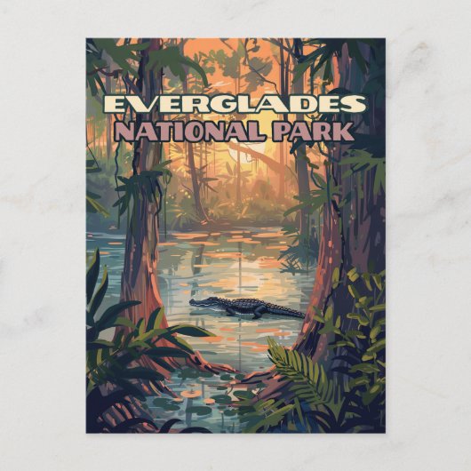 エバーグレーズナショナルパークアリゲータースワンプフロリダ ポストカード (正面)