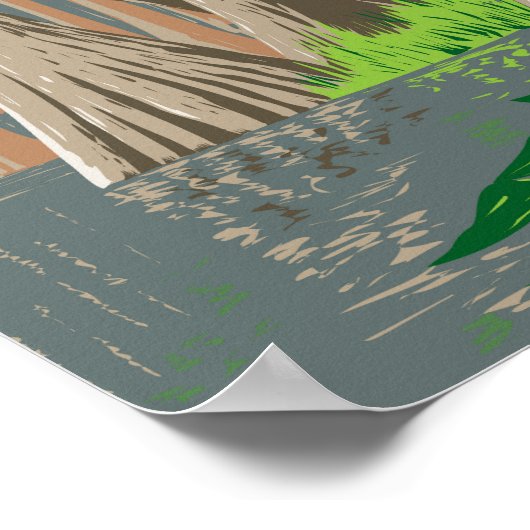 エバーグレーズナショナルパークイラストレーショントラベルアート ポスター (角)