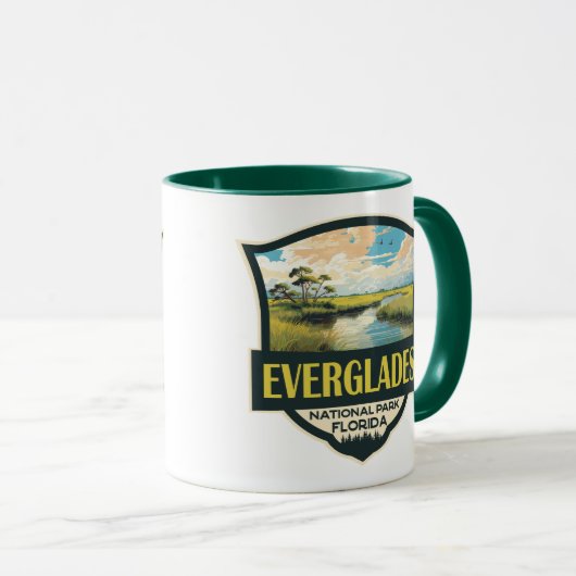 エバーグレーズナショナルパークイラストレーショントラベルアート マグカップ (正面右)