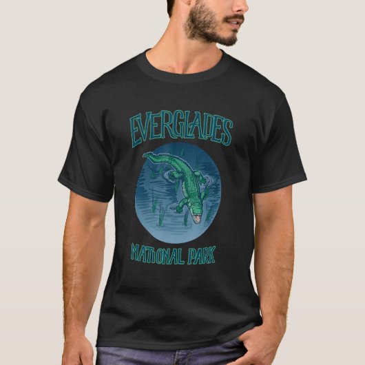 エバーグレーズナショナルパーククロコダイルフロリダアリガット Tシャツ (正面)