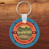 エバーグレーズナショナルパークサンセットレトロコンパス キーホルダー (正面)