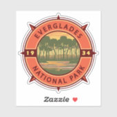 エバーグレーズナショナルパークサンセットレトロコンパス シール (シート)