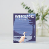 エバーグレーズナショナルパークナイトエグレットヴィンテージ ポストカード (スタンド正面)