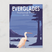 エバーグレーズナショナルパークナイトエグレットヴィンテージ ポストカード (正面)