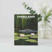 エバーグレーズナショナルパークフロリダアリゲータートラベル ポストカード (スタンド正面)