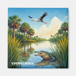 エバーグレーズナショナルパークフロリダアリゲーターヘロン マグネット