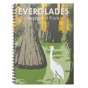 エバーグレーズナショナルパークフロリダエグレトヴィンテージ ノートブック