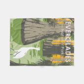 エバーグレーズナショナルパークフロリダエグレトヴィンテージ フリースブランケット (正面(横))