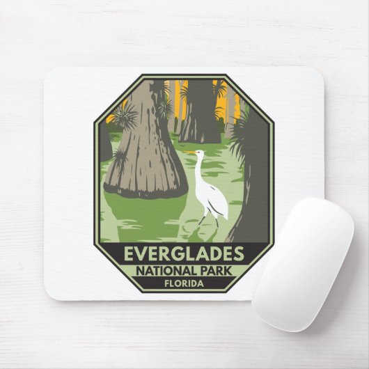 エバーグレーズナショナルパークフロリダエグレトヴィンテージ マウスパッド (マウス)