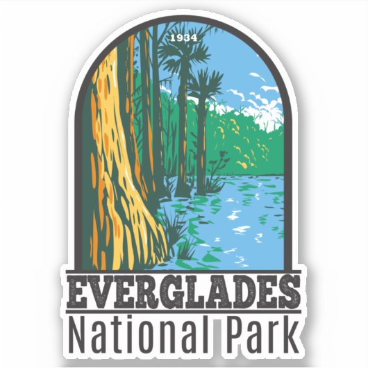 エバーグレーズナショナルパークフロリダヴィンテージ シール (正面)