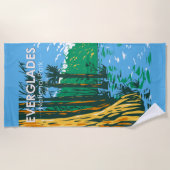 エバーグレーズナショナルパークフロリダヴィンテージ ビーチタオル (正面)